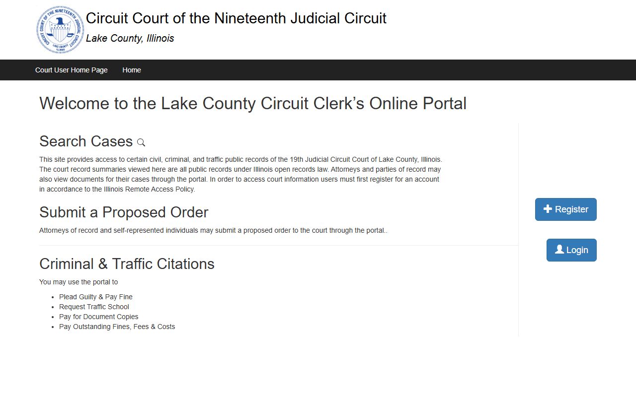 Lake County case portal for searching family court records online